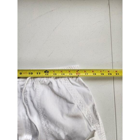 Retro Bugle Boy Shorts Mens 34X7 White Ramie Cotton Elastic Waist Casual 90s - Picture 11 of 14